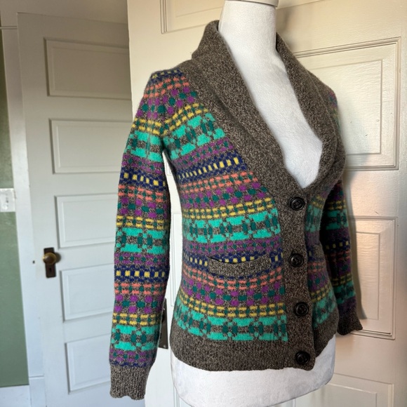 Madewell Wallace Colorful Shawl Collar Cardigan Merino Wool XS - Picture 5 of 13